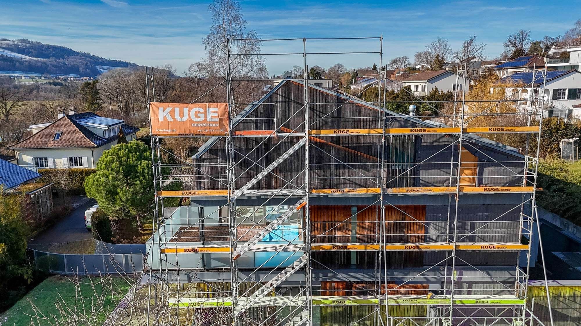 Gerüstbau-Projekt in der Region Thun – Foto: KUGE Bau AG